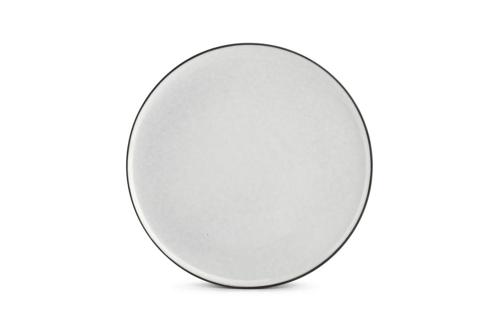 Fina - Set De 4 Assiettes Plates - Grès - Blanc/Gris
