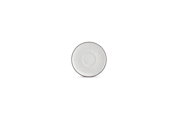 Fina - Set De 4 Soucoupes À Moka - Grès - Blanc/Gris