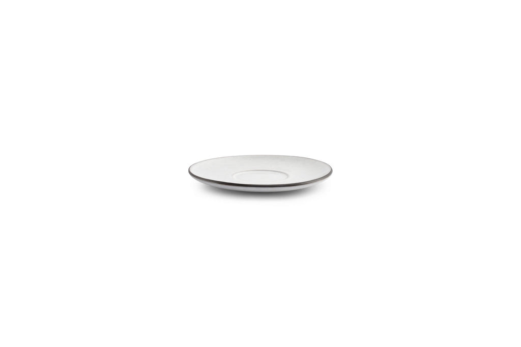Fina - Set De 4 Soucoupes À Moka - Grès - Blanc/Gris