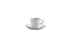 Fina - Set De 4 Soucoupes À Moka - Grès - Blanc/Gris