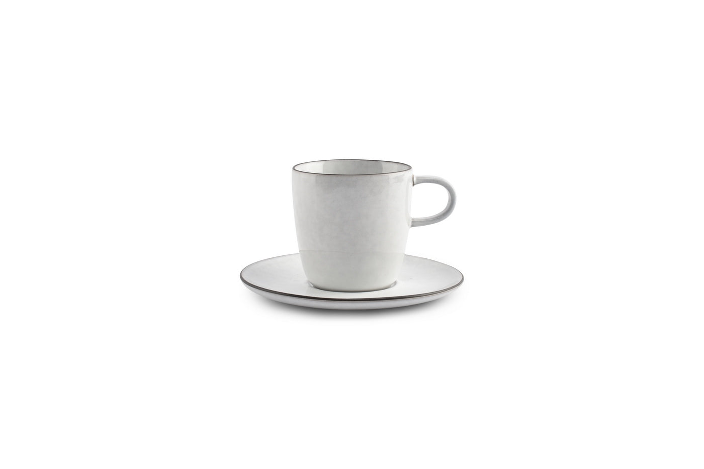 Fina - Set De 4 Tasses - Grès - Blanc/Gris