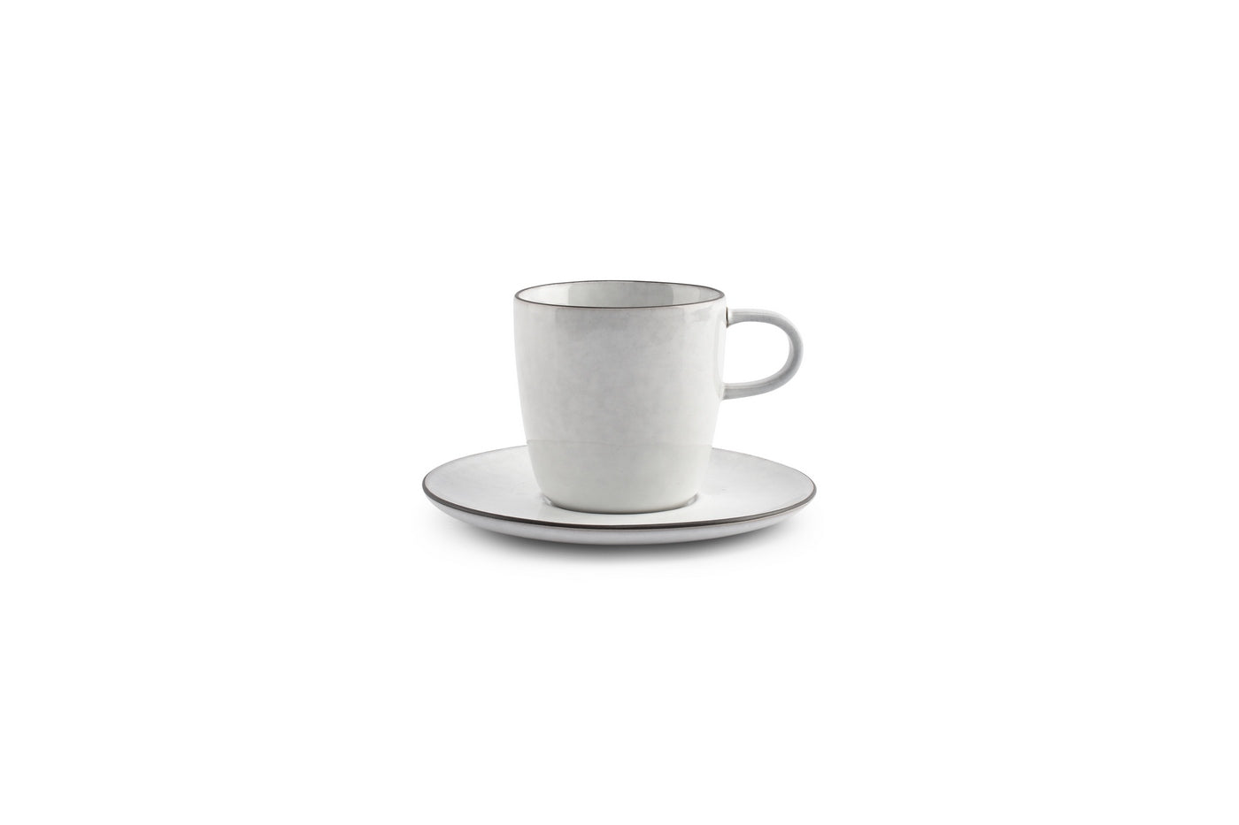 Fina - Set De 4 Soucoupes - Grès - Blanc/Gris