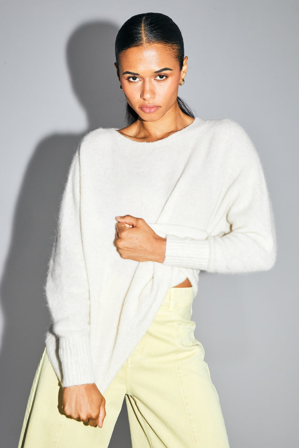La Maille Gabrielle Baby Alpaga White Fabriquée En Italie