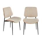 Hortense - Lot De 2 Chaises - Tissu Matelassé - Beige