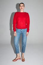 La Maille Romy Baby Alpaga Rouge Intense Fabriquée En Italie