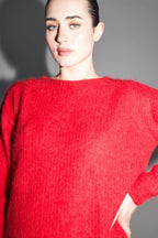 La Maille Romy Baby Alpaga Rouge Intense Fabriquée En Italie