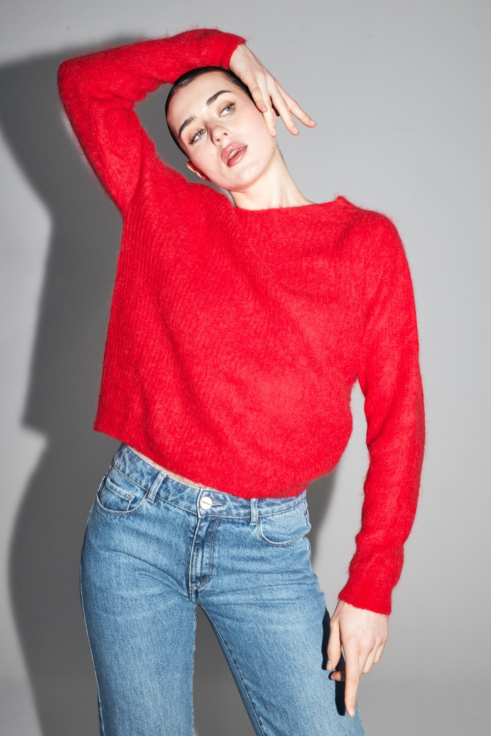 La Maille Romy Baby Alpaga Rouge Intense Fabriquée En Italie