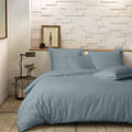 Parure De Lit Complète - 3 Pièces - 100% Percale De Coton - Mura - Azur