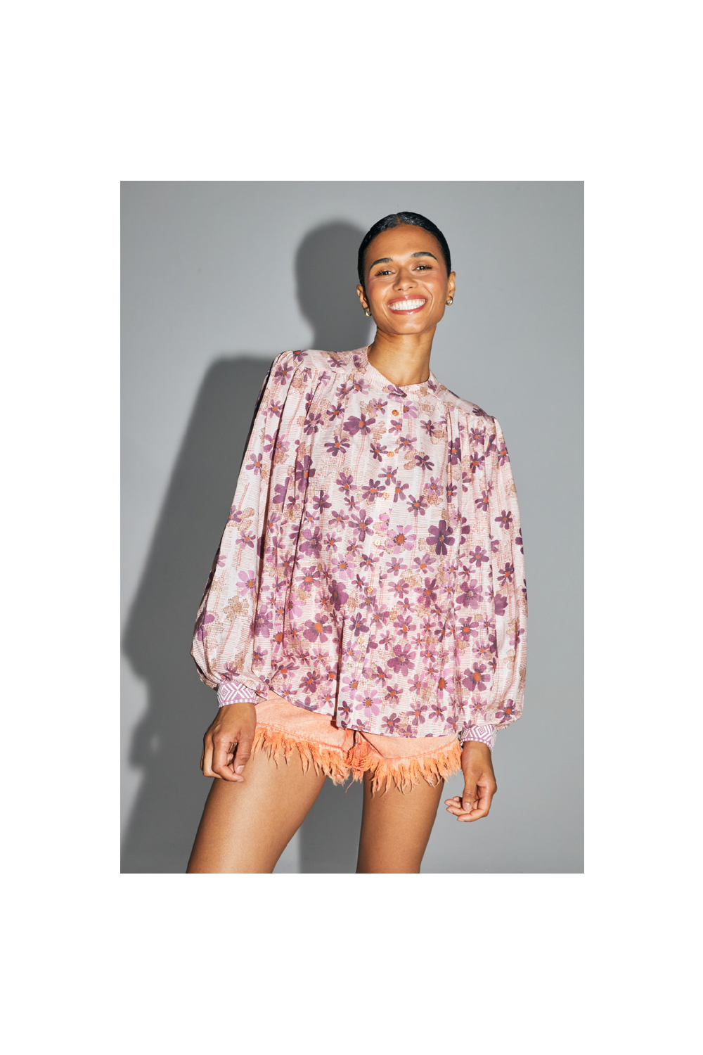 La Chemise Paola, Imprimé Bloom Fall Fabriquée En Italie