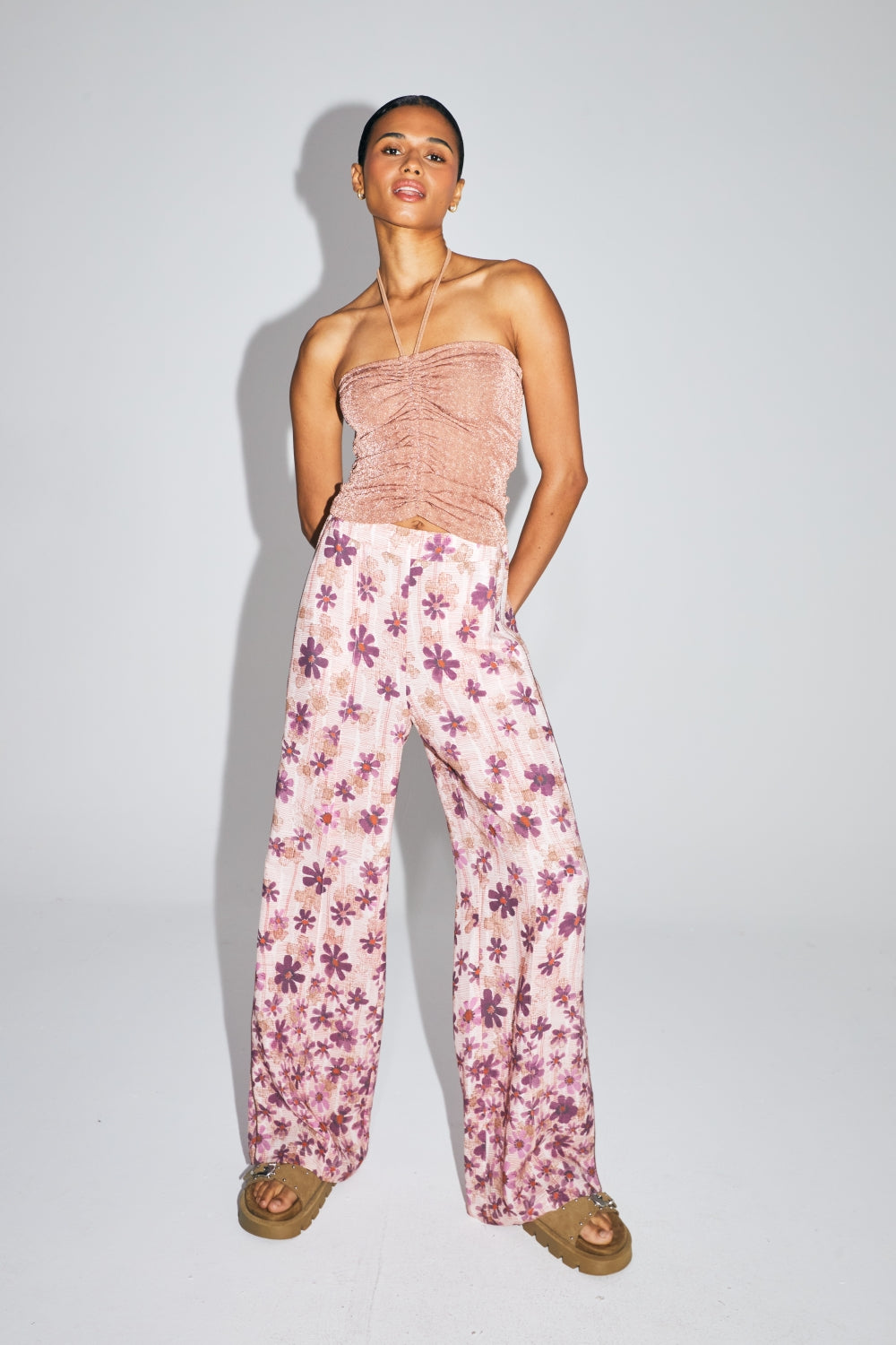 Le Pantalon Max, Imprimé Bloom Fall Fabriqué En Italie
