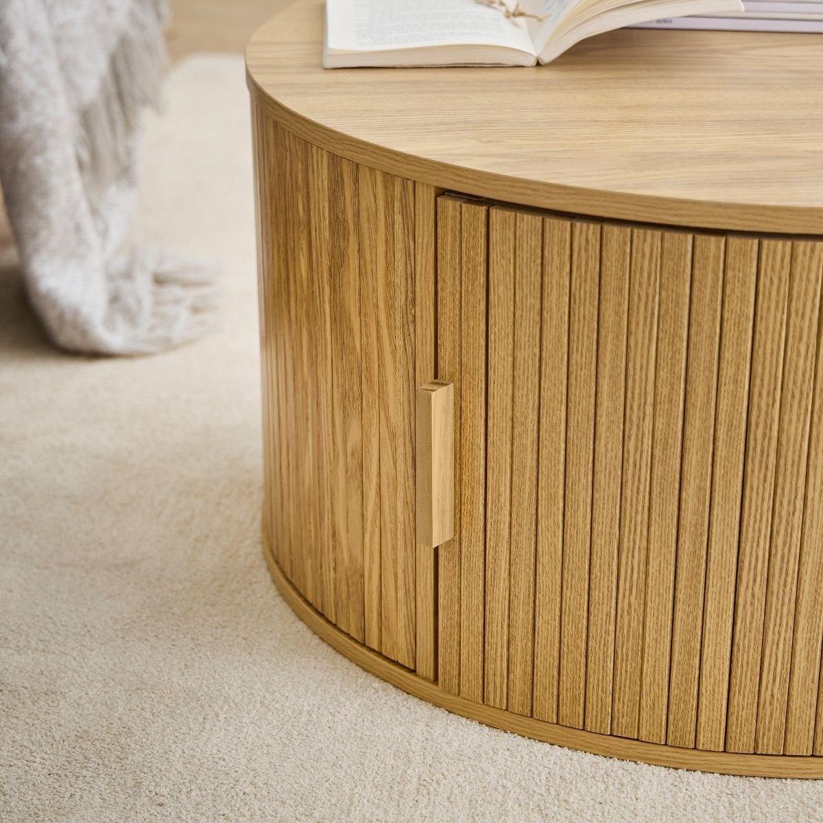 Ernest - Table Basse Ronde Avec Rangements