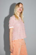 La Blouse Poppy Tricot Ajouré Rayures Cala Fabriquée En Italie