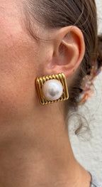 Boucles D'Oreilles Squared Pearl