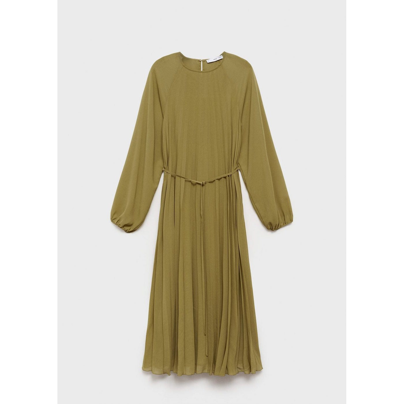 Robe Plissée Ceinture À Nouer