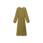 Robe Plissée Ceinture À Nouer