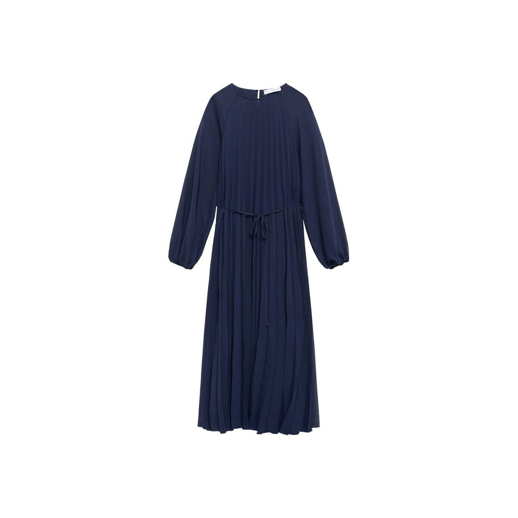Robe Plissée Ceinture À Nouer