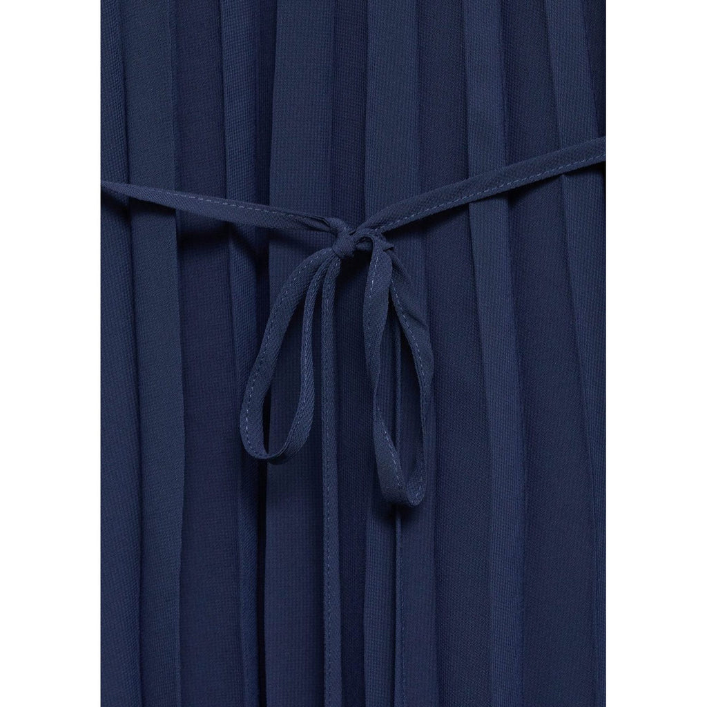 Robe Plissée Ceinture À Nouer