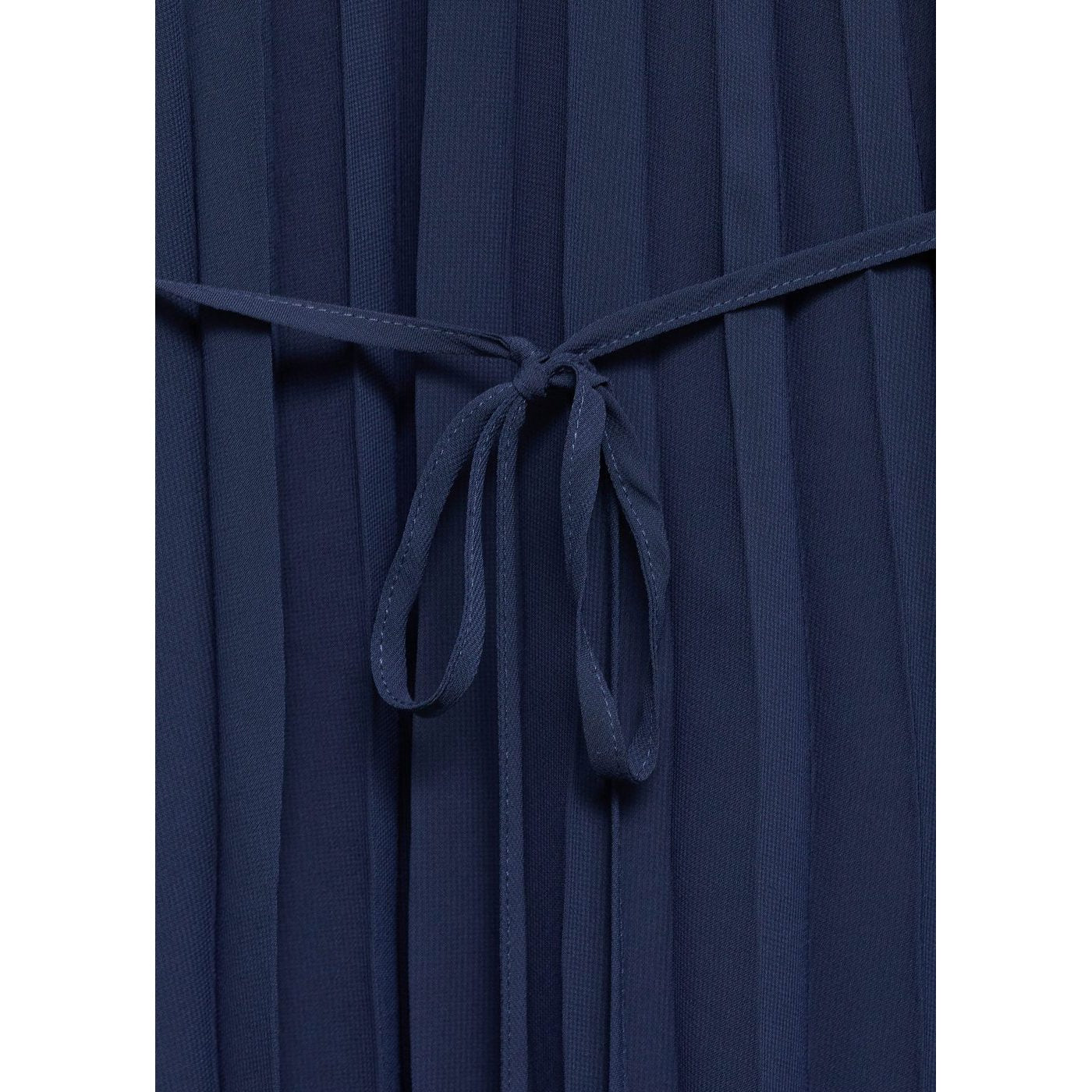 Robe Plissée Ceinture À Nouer