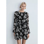 Robe À Fleurs Volantée
