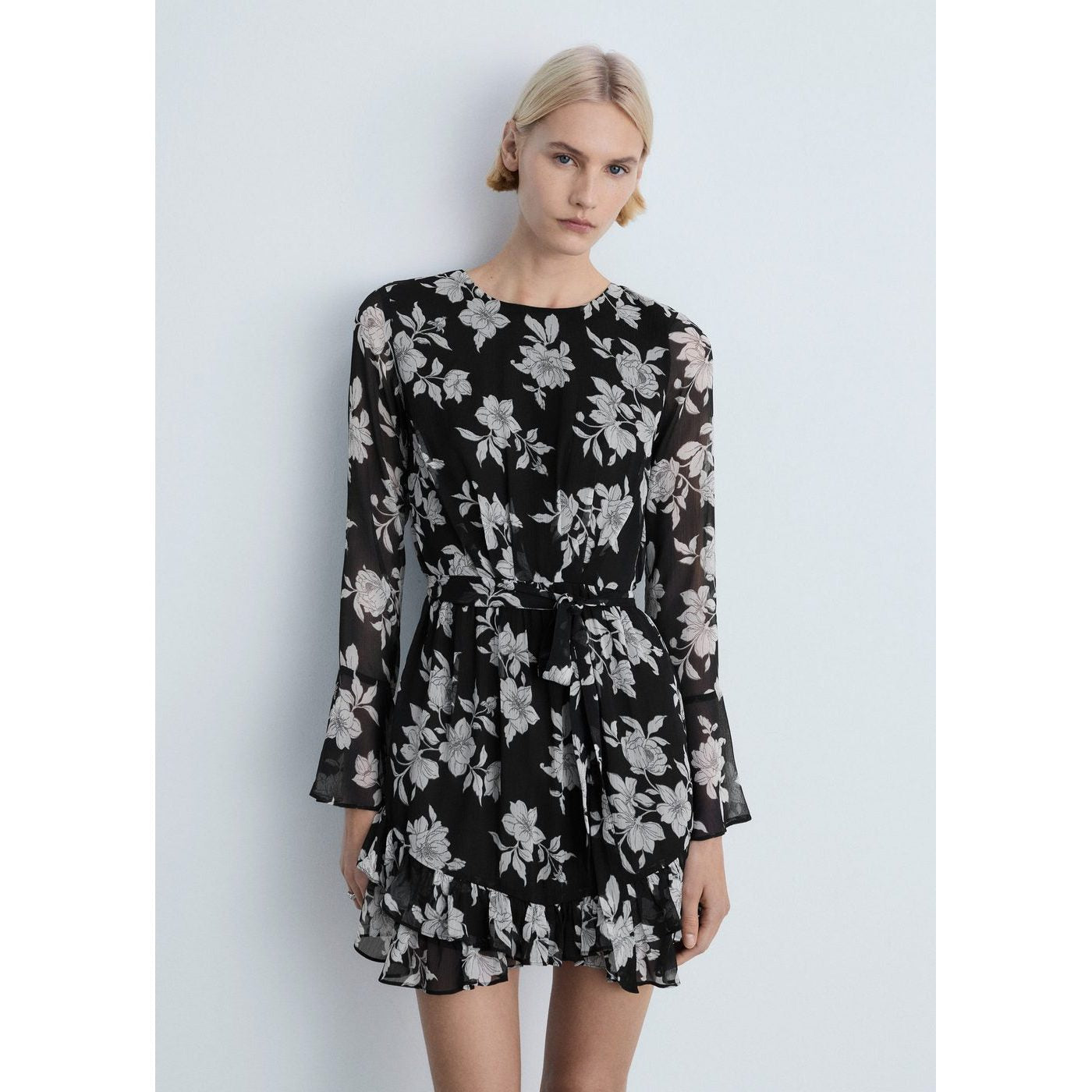 Robe À Fleurs Volantée