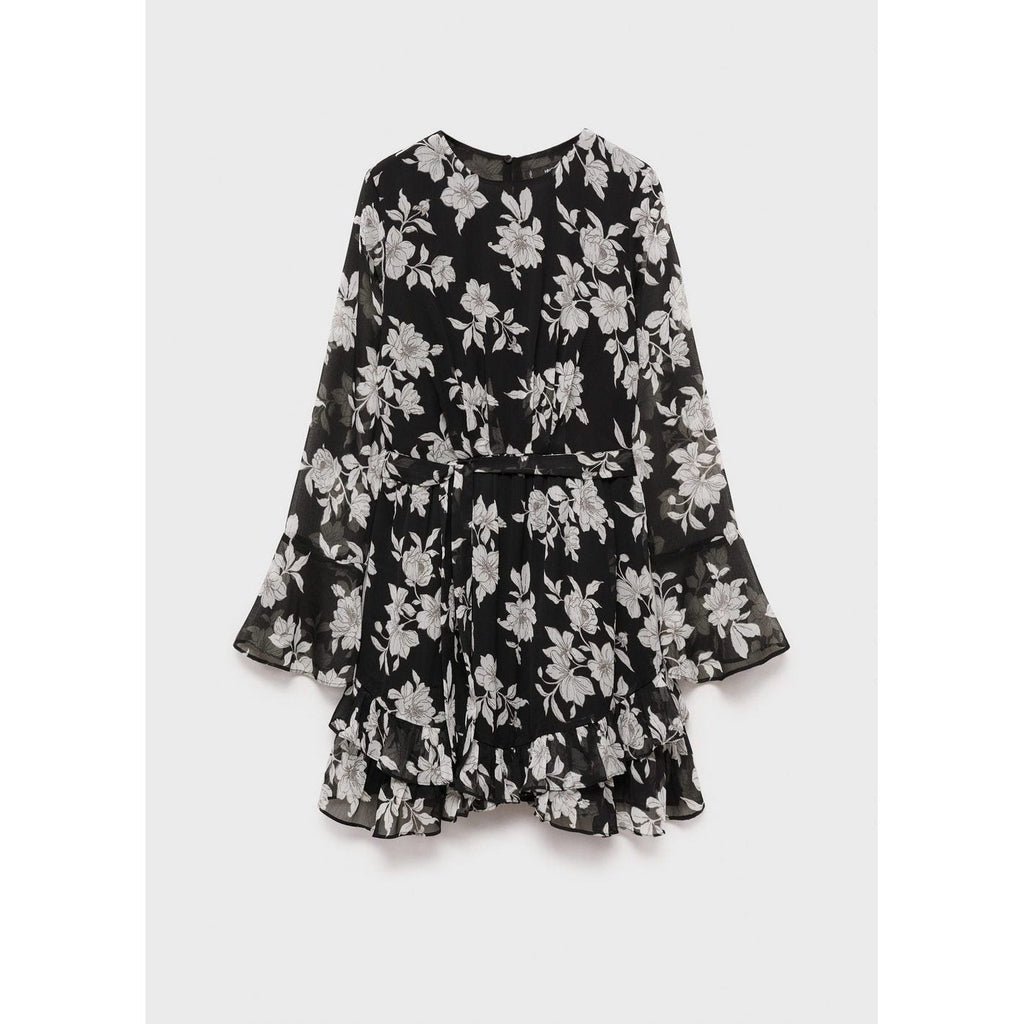 Robe À Fleurs Volantée