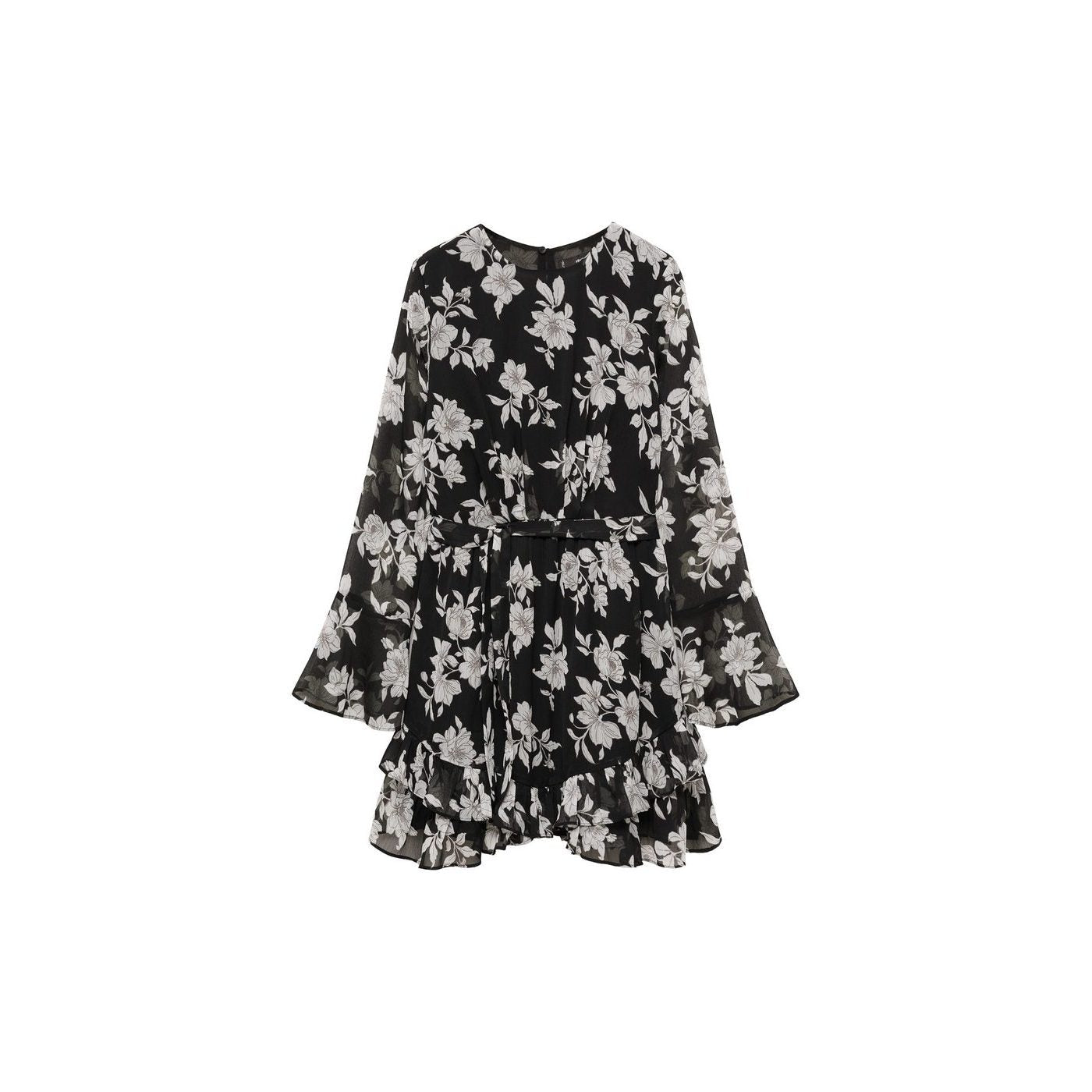 Robe À Fleurs Volantée