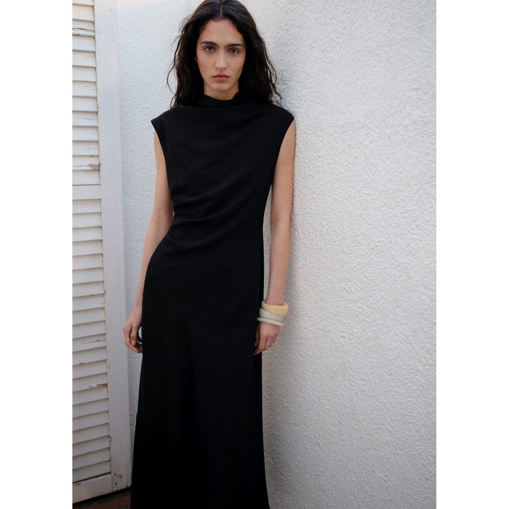 Robe Évasée Taille Drapée