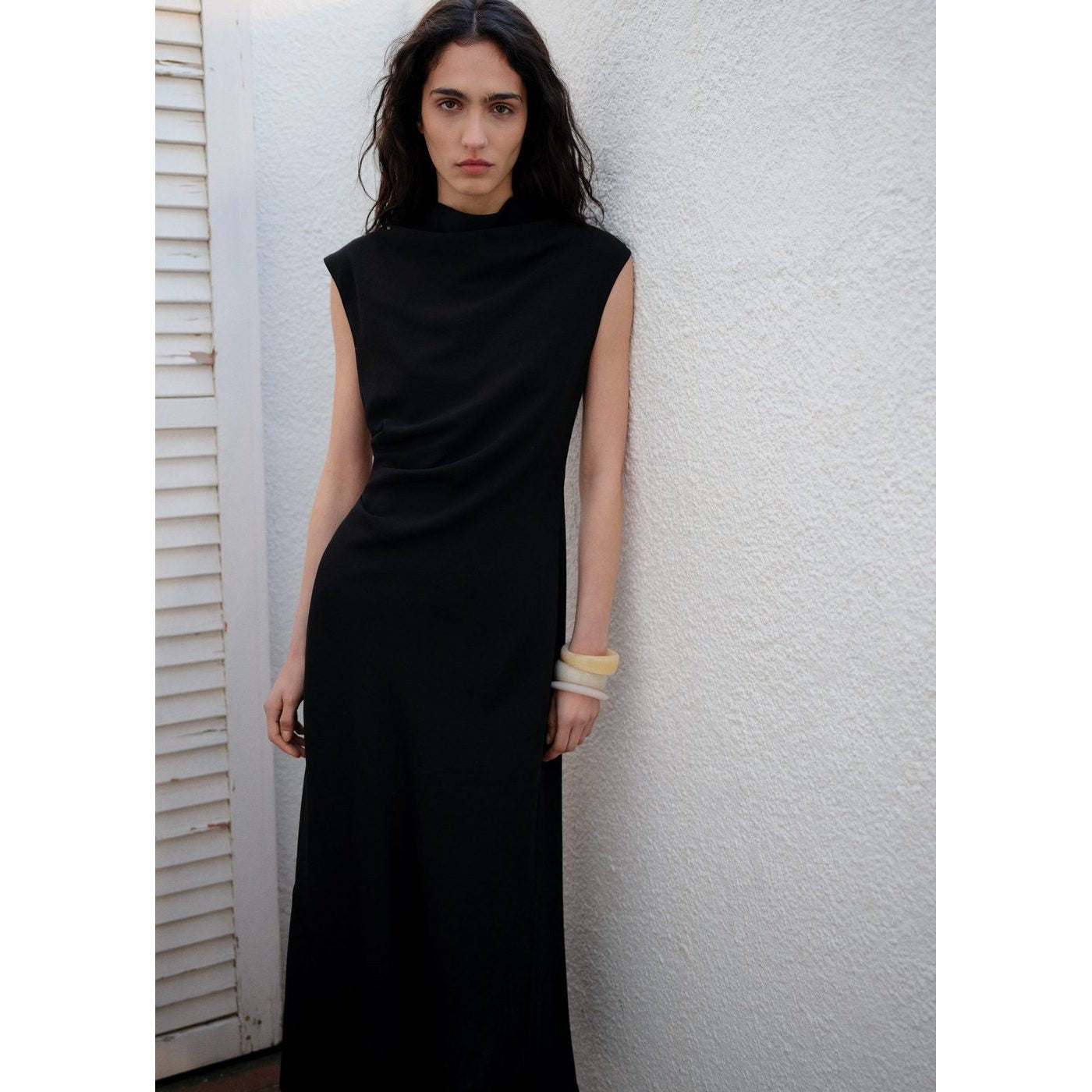 Robe Évasée Taille Drapée