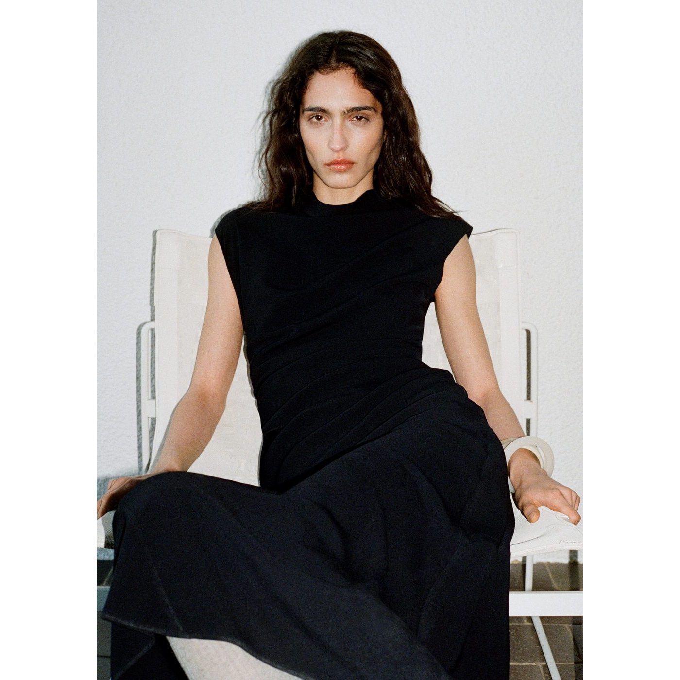 Robe Évasée Taille Drapée