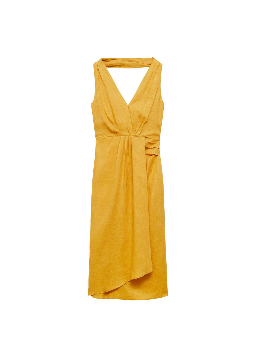 Robe Midi Plissée En Lin