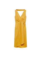 Robe Midi Plissée En Lin