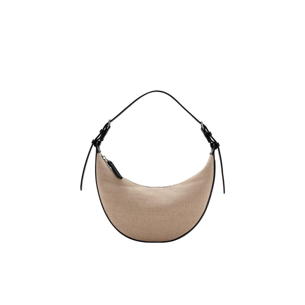 Mini Sac Porté Épaule Ovale En Lin Mélangé