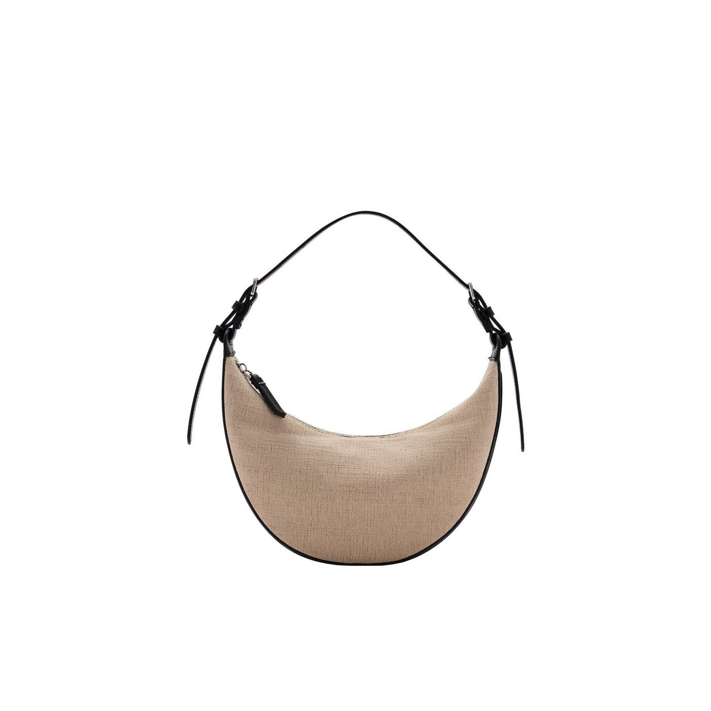 Mini Sac Porté Épaule Ovale En Lin Mélangé