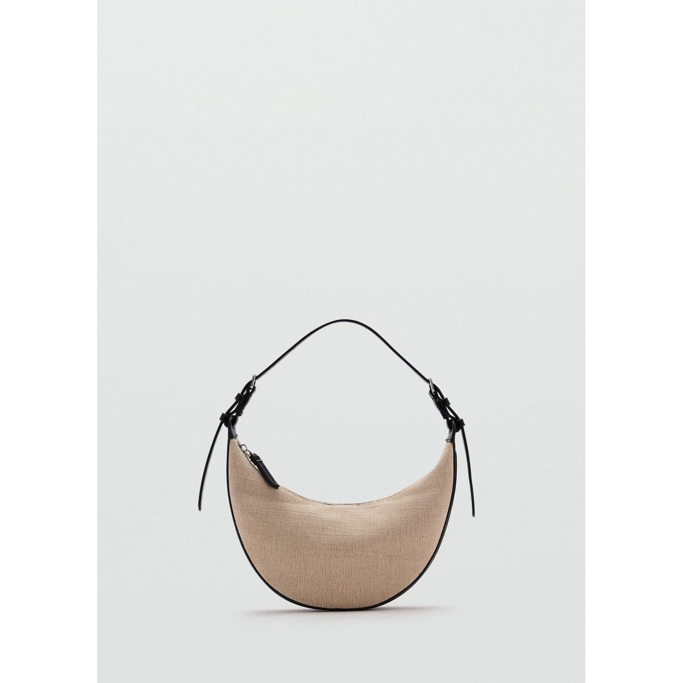 Mini Sac Porté Épaule Ovale En Lin Mélangé