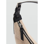 Mini Sac Porté Épaule Ovale En Lin Mélangé
