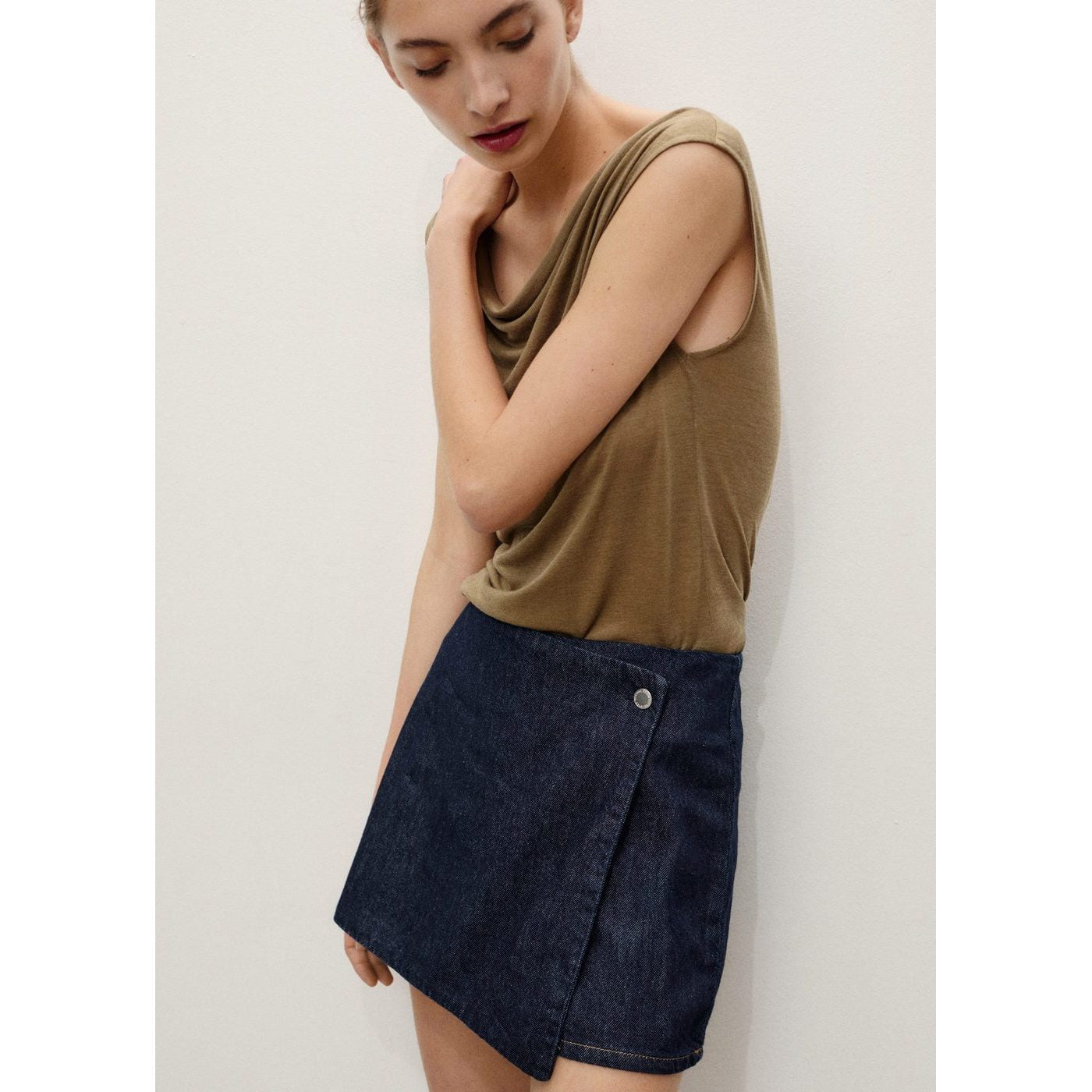 Jupe Short En Jean Croisée