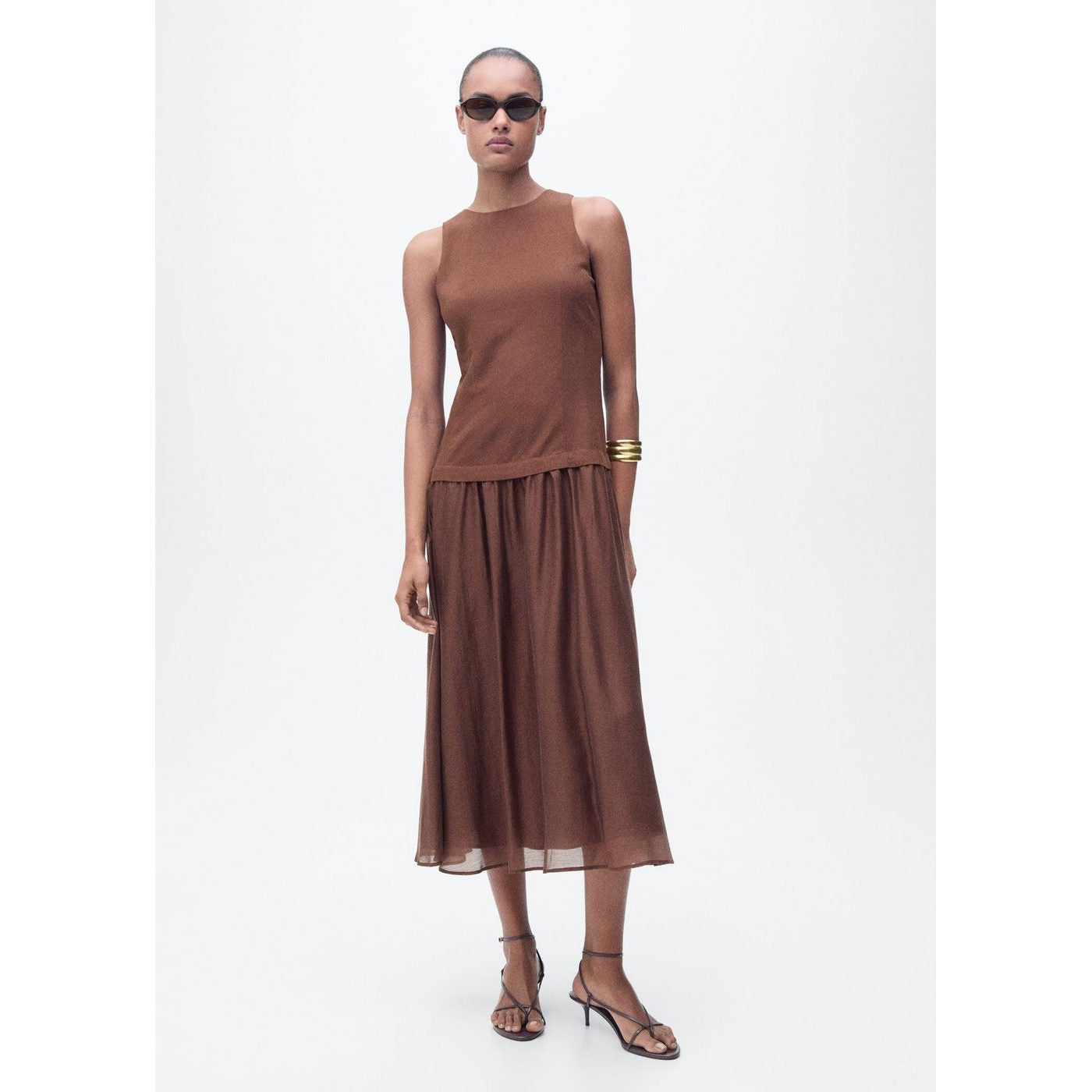 Robe Midi Tissu Combiné