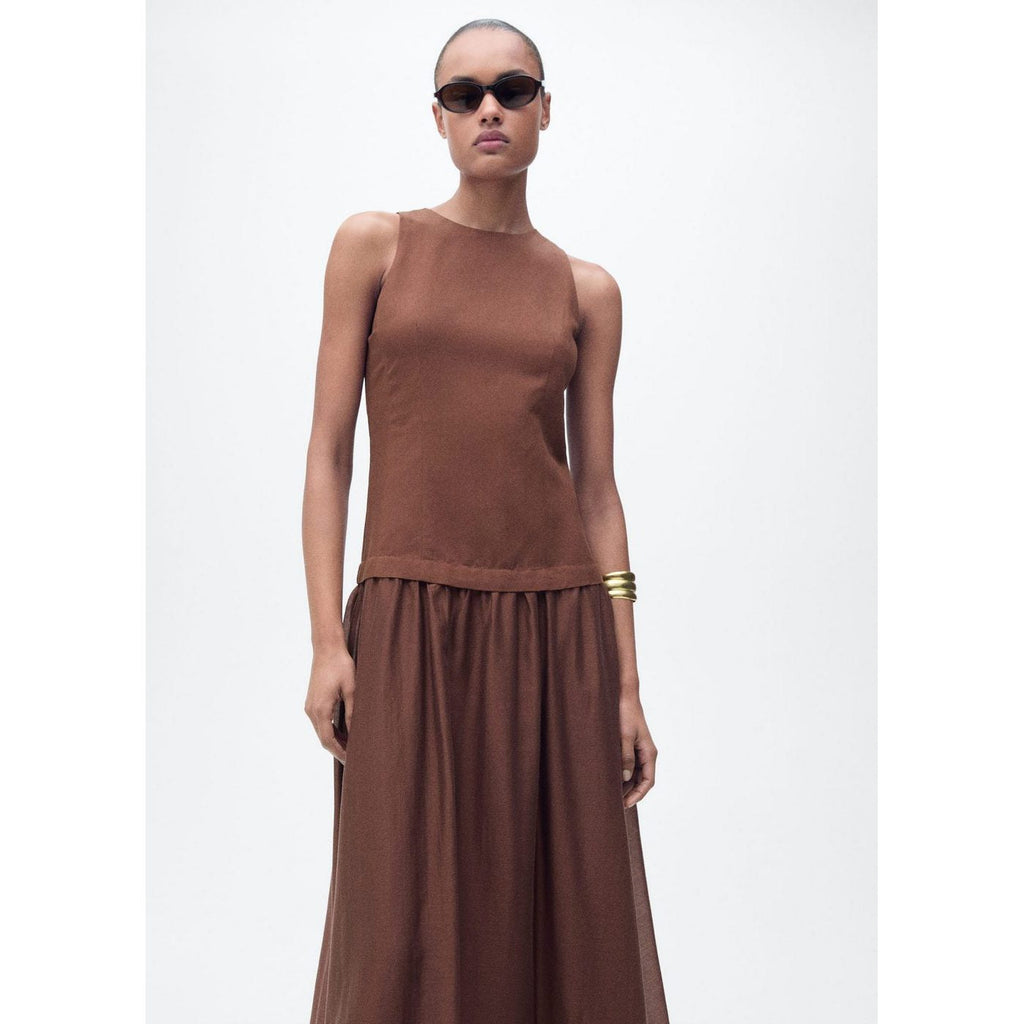 Robe Midi Tissu Combiné