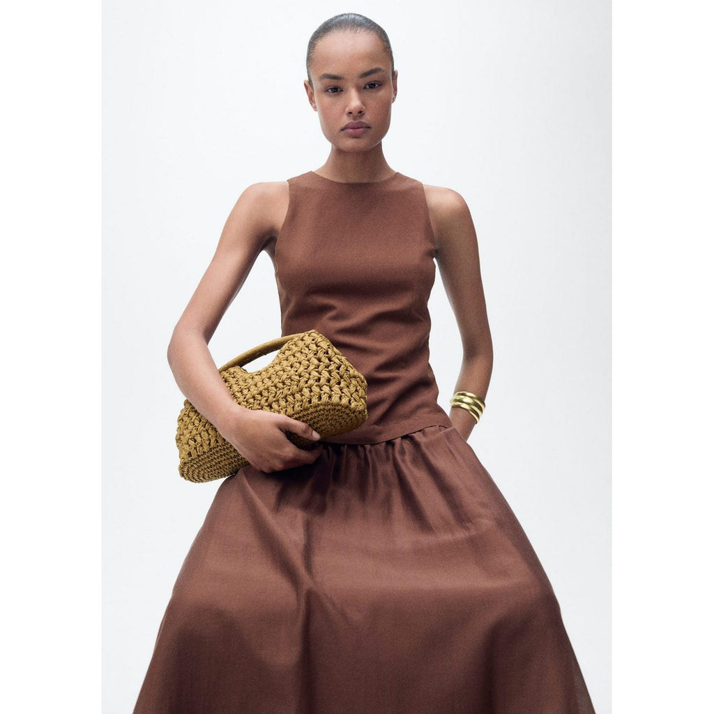 Robe Midi Tissu Combiné