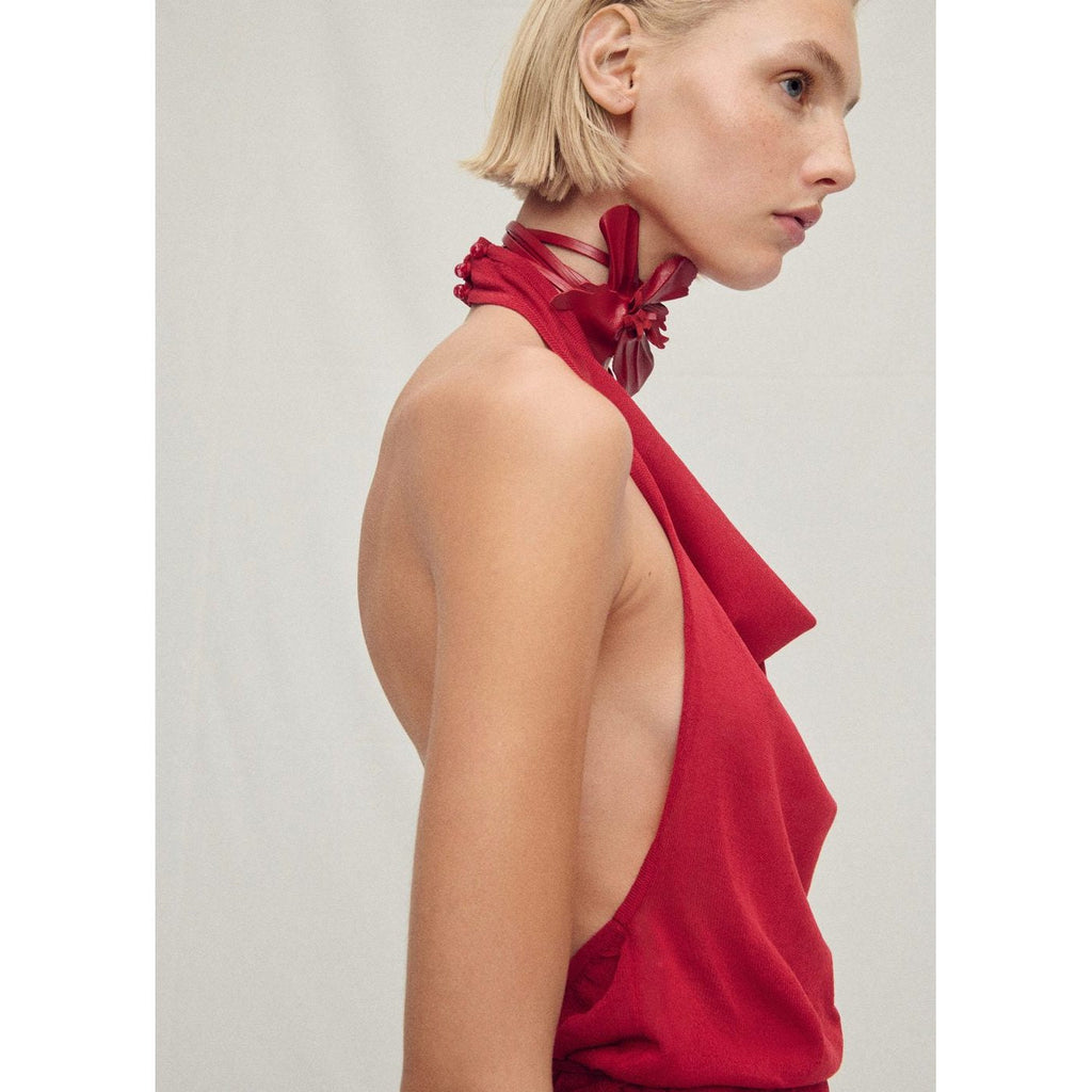 Top En Maille Drapé Dos Nu