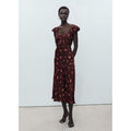 Robe Mi-Longue À Fleurs Manches Courtes
