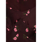 Robe Mi-Longue À Fleurs Manches Courtes