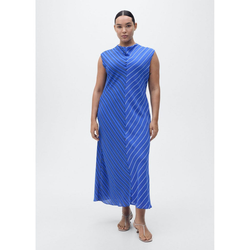Robe Évasée Rayures Combinées