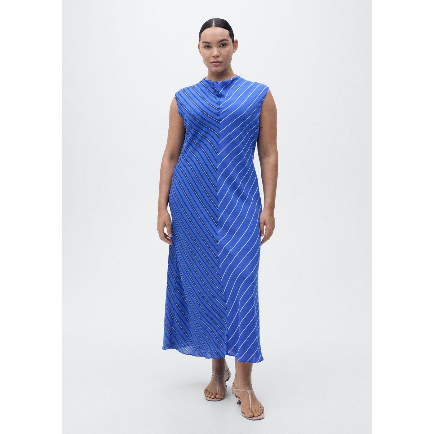 Robe Évasée Rayures Combinées