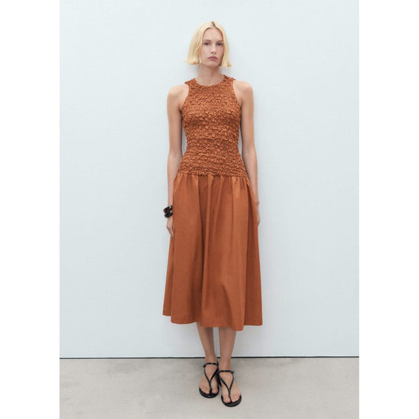 Robe Texturée Combinée Dos Ouvert