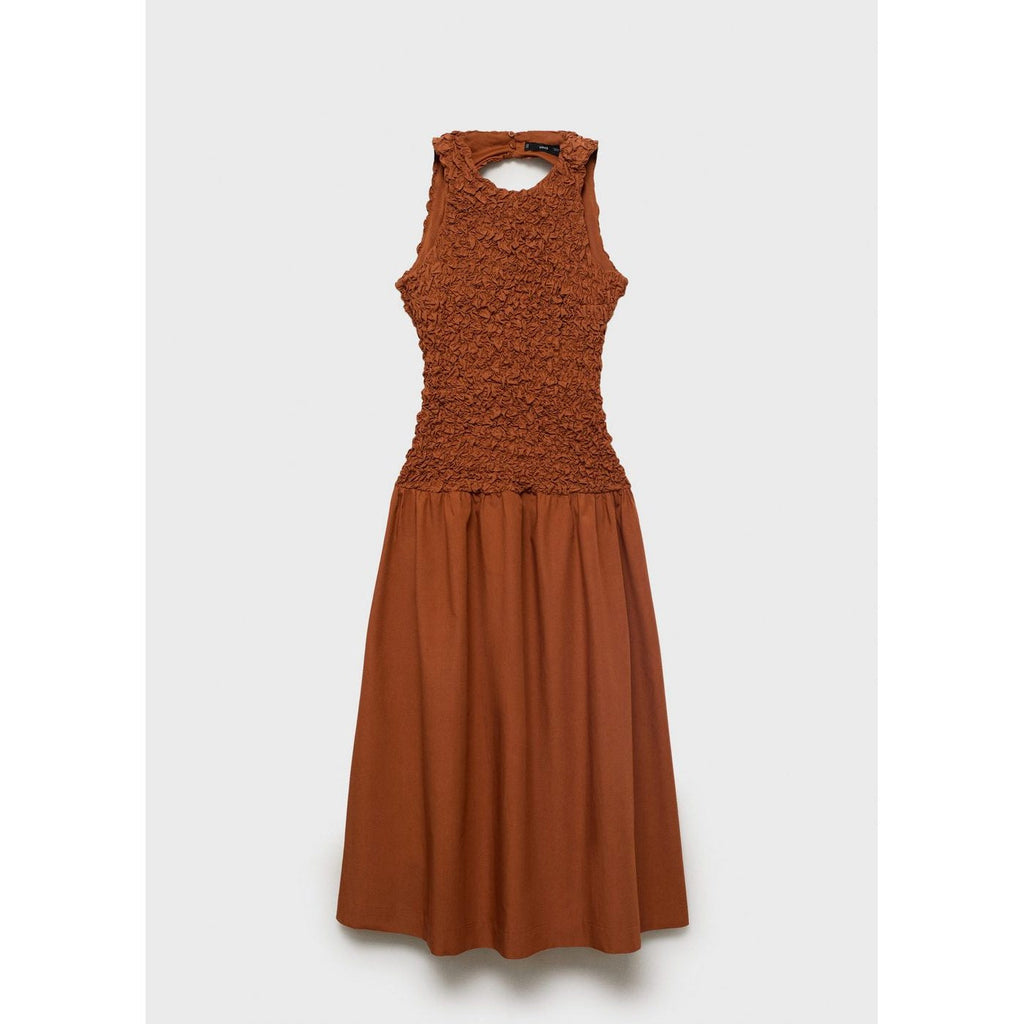 Robe Texturée Combinée Dos Ouvert