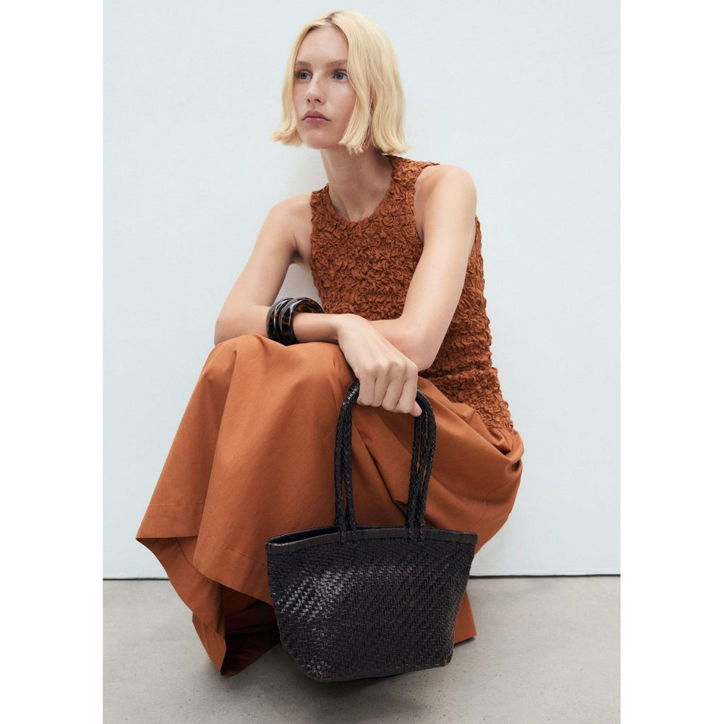 Robe Texturée Combinée Dos Ouvert