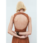 Robe Texturée Combinée Dos Ouvert