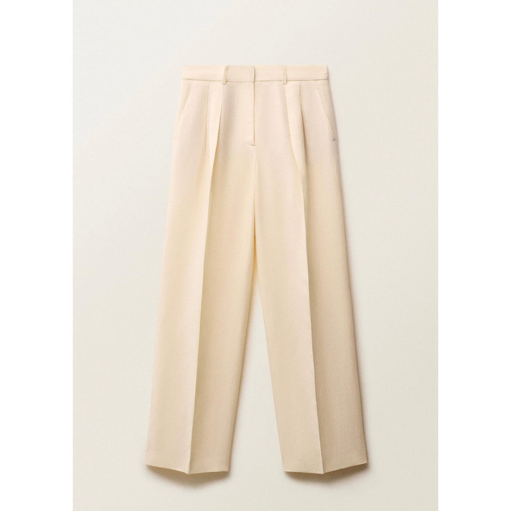 Pantalon De Costume Droit Lin Mélangé