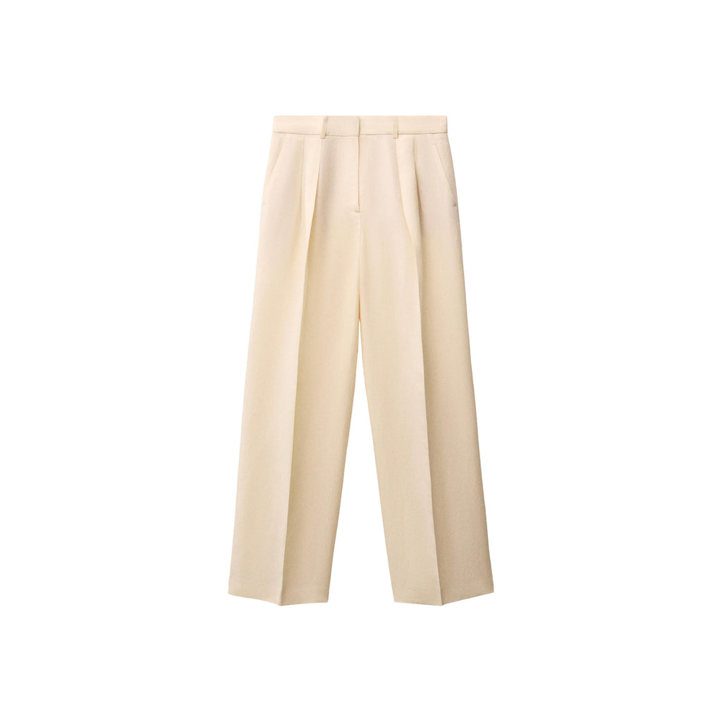 Pantalon De Costume Droit Lin Mélangé